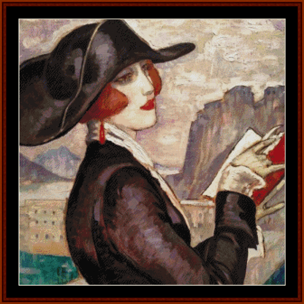 Lili in Capri – Gerda Wegener pdf cross stitch pattern