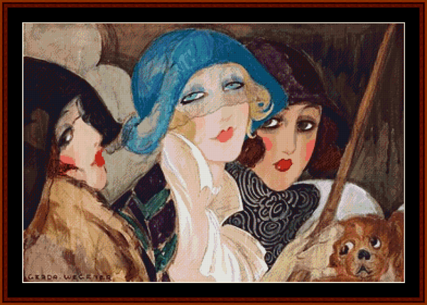 Pool Players – Gerda Wegener pdf cross stitch pattern