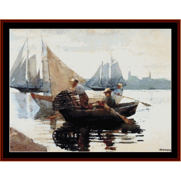 The Lobster Pot - Winslow Homer pdf cross stitch pattern