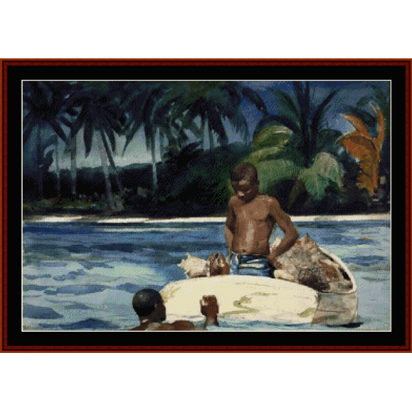 West India Divers - Winslow Homer pdf cross stitch pattern