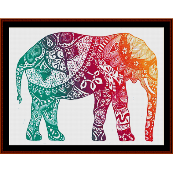 Elephant Mandala I pdf cross stitch pattern