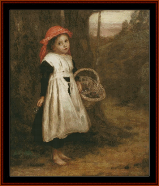 Little Violet Seller - A.E. Mulready pdf cross stitch pattern