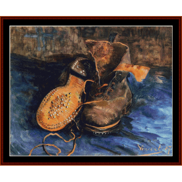 A Pair of Shoes - Vincent Van Gogh&nbsp;pdf counted cross stitch pattern