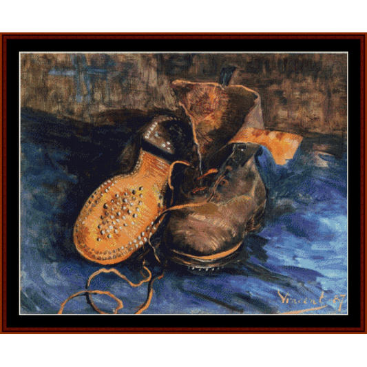 A Pair of Shoes - Vincent Van Gogh&nbsp;pdf counted cross stitch pattern