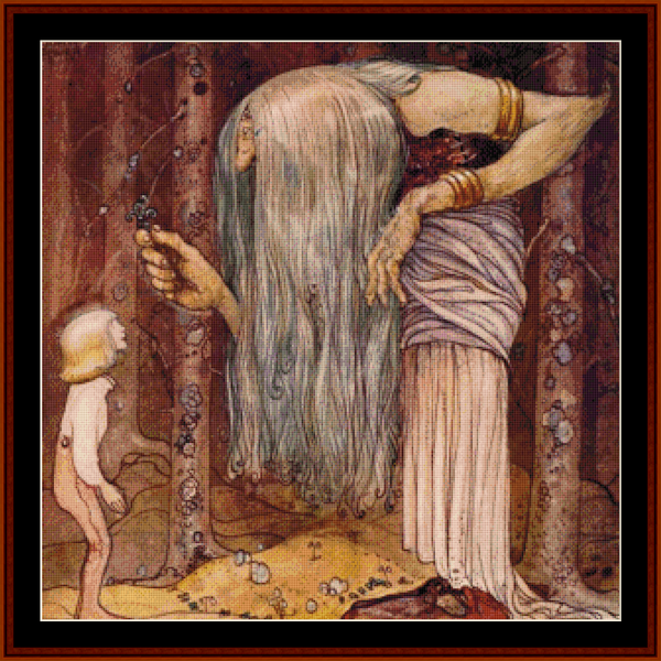A Piece of Troll Herb - John Bauer pdf counted cross stitch pattern