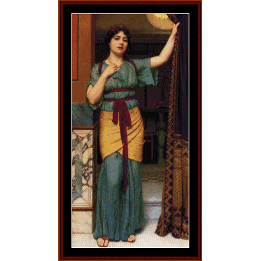 A Pompeiian Lady, 1916 - J.W. Godward pdf counted cross stitch pattern