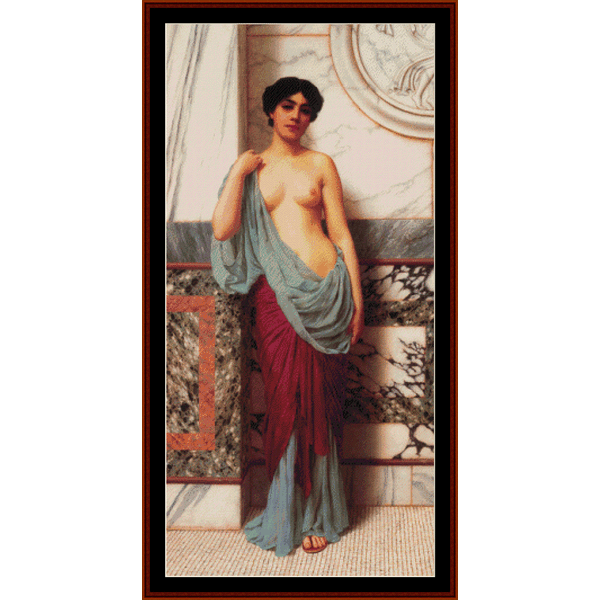 Counted Cross Stitch Pattern by Cross Stitch Collectibles depicting a classical painting with a figure in ancient Greek attire.