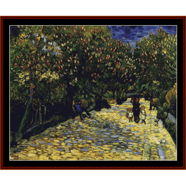 Counted Cross Stitch Pattern by Cross Stitch Collectibles for Van Gogh's 'Avenue of Flowering Chestnut Trees' 