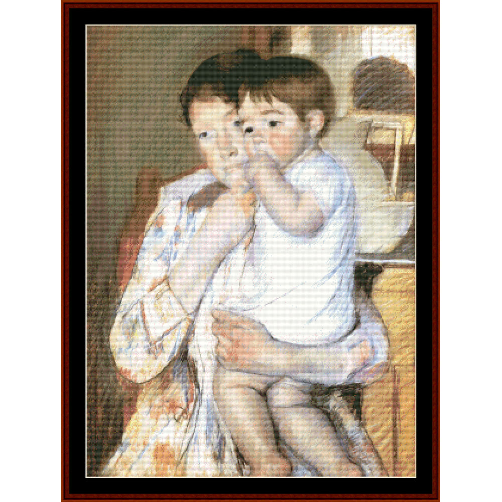 Counted Cross Stitch Pattern by Cross Stitch Collectibles of a mother holding a small child.