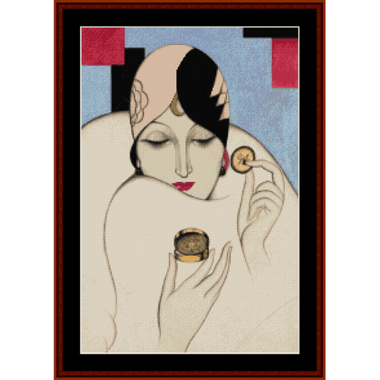 Counted Cross Stitch Pattern by Cross Stitch Collectibles of a woman with a headscarf and jewelry