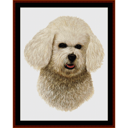 Counted Cross Stitch Pattern by Cross Stitch Collectibles depicting a Bichon Frise dog's face.