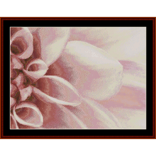 Counted Cross Stitch Pattern by Cross Stitch Collectibles of a Close-up of pink and white flowers with a blurred background