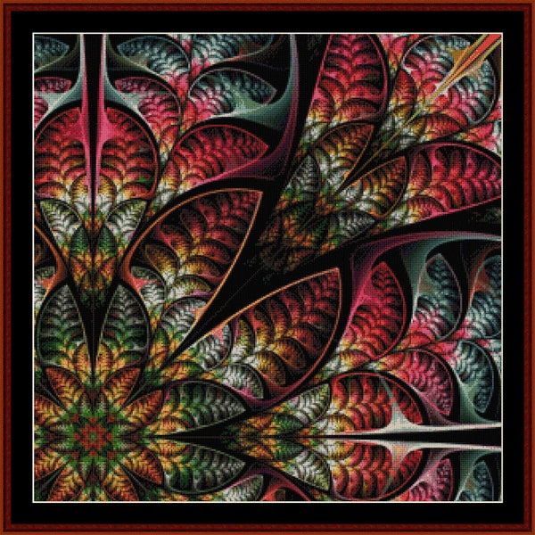 Colorful abstract fractal Counted Cross Stitch Pattern by Cross Stitch Collectibles with intricate patterns