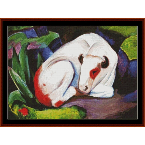 Counted Cross Stitch Pattern – Steer by Franz Marc - Cross Stitch Collectibles