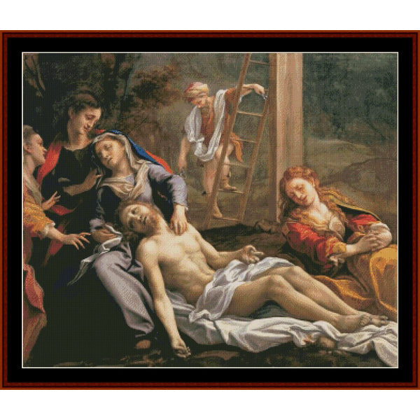 Counted Cross Stitch Pattern – Deposition, 1524 by Correggio - Cross Stitch Collectibles