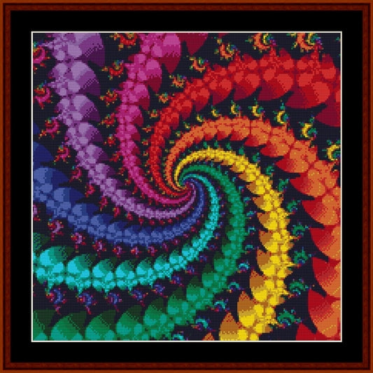 Colorful spiral Counted Cross Stitch Pattern by Cross Stitch Collectibles