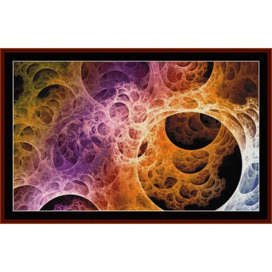 Abstract fractal Counted Cross Stitch Pattern by Cross Stitch Collectibles with swirling colors