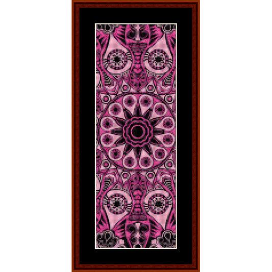 pink and black Counted Cross Stitch Bookmark Pattern by Cross Stitch Collectibles