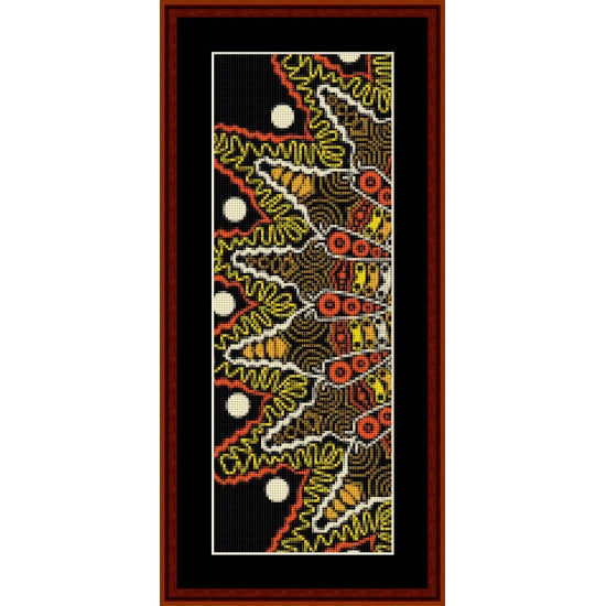 Counted Cross Stitch Pattern by Cross Stitch Collectibles with abstract patterns in black, red, yellow, and white