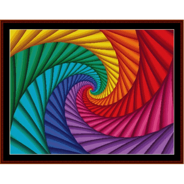 Colorful spiral Counted Cross Stitch Pattern by Cross Stitch Collectibles