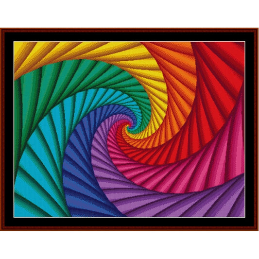 Colorful spiral Counted Cross Stitch Pattern by Cross Stitch Collectibles