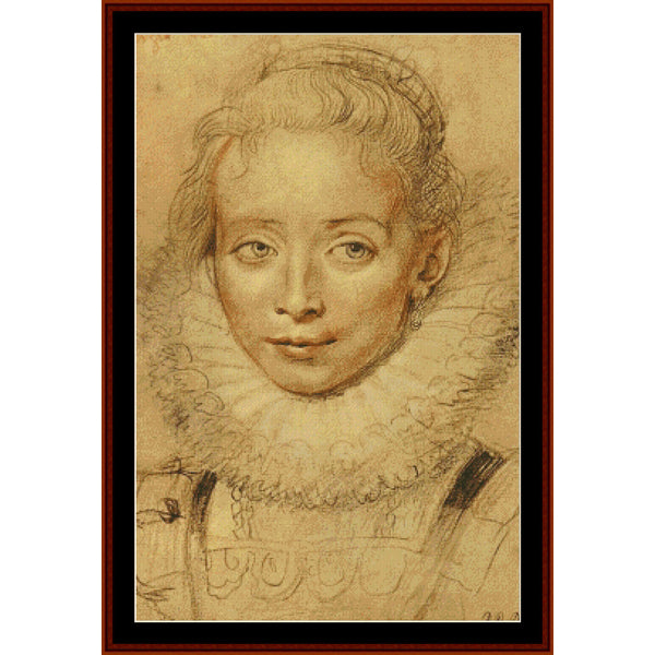 Counted Cross Stitch Pattern – Lady in Waiting by Peter Paul Rubens - Cross Stitch Collectibles