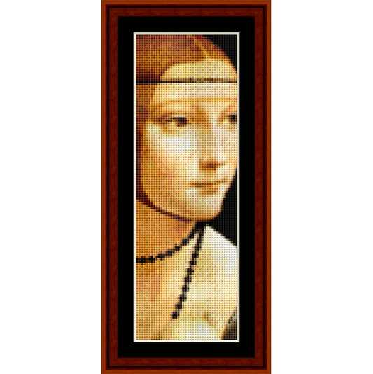 Counted Cross Stitch Pattern: Lady with an Ermine Bookmark by Leonardo DaVinci by Cross Stitch Collectibles