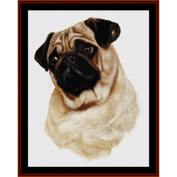 Counted Cross Stitch Pattern – Pug - Cross Stitch Collectibles