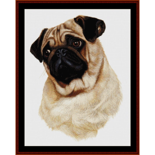 Counted Cross Stitch Pattern – Pug - Cross Stitch Collectibles