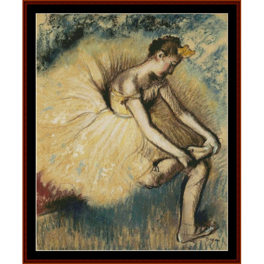 Counted Cross Stitch Pattern – Seated Dancer II by Edgar Degas - Cross Stitch Collectibles