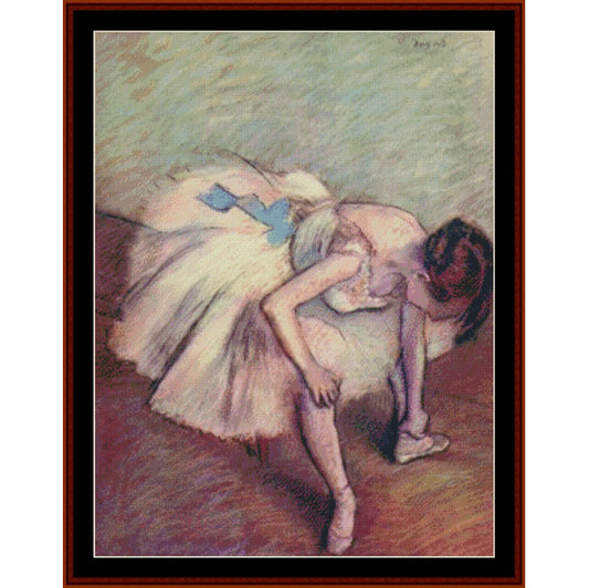 Counted Cross Stitch Pattern – Seated Dancer by Edgar Degas - Cross Stitch Collectibles