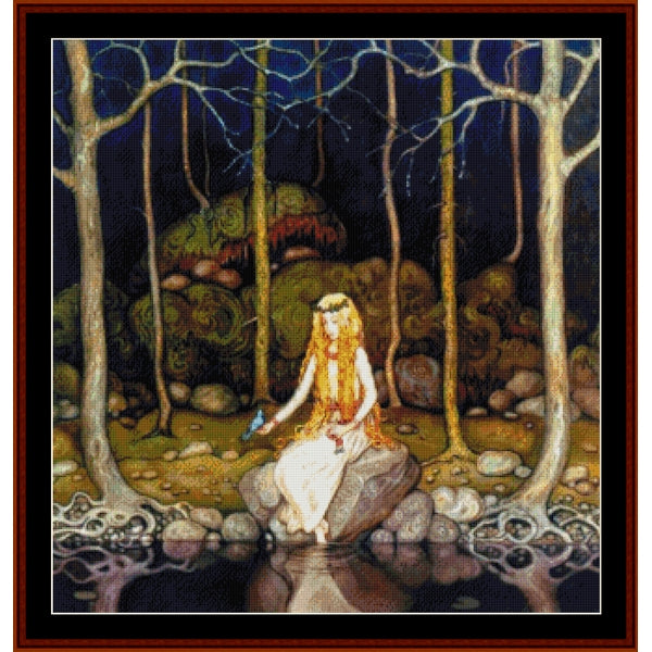 Counted Cross Stitch Pattern - Princess in the Forest by Jon Bauer - Cross Stitch Collectibles