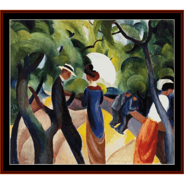 Counted Cross Stitch Pattern - Promenade by August Macke - Cross Stitch Collectibles