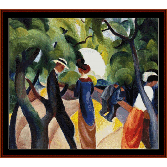 Counted Cross Stitch Pattern - Promenade by August Macke - Cross Stitch Collectibles