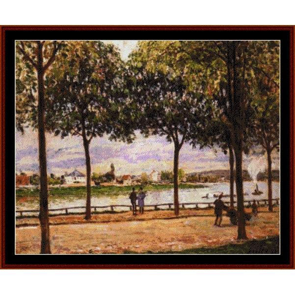 Counted Cross Stitch Pattern - Promenade of Chestnut Trees, 1878 by Alfred Sisley - Cross Stitch Collectibles