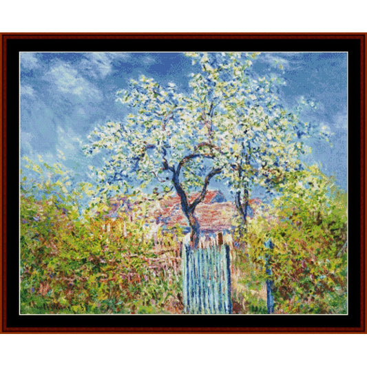 Counted Cross Stitch Pattern – Blossoming Pear Tree II by Claude Monet - Cross Stitch Collectibles