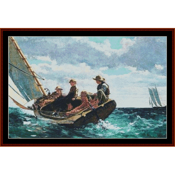 Counted Cross Stitch Pattern – Breezing Up by Winslow Homer - Cross Stitch Collectibles