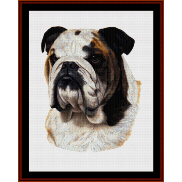 Counted Cross Stitch Pattern by Cross Stitch Collectibles depicting a Bulldog's face 
