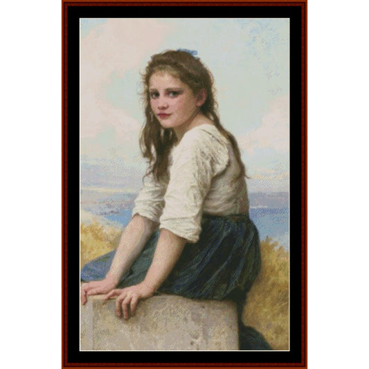 Counted Cross Stitch Pattern – By the Seaside by William Bouguereau - Cross Stitch Collectibles