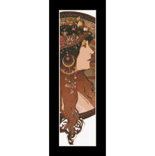 Counted Cross Stitch Pattern by Cross Stitch Collectibles of a woman with flowing hair and decorative elements