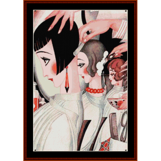 Counted Cross Stitch Pattern by Cross Stitch Collectibles of three women with detailed hairstyles and clothing