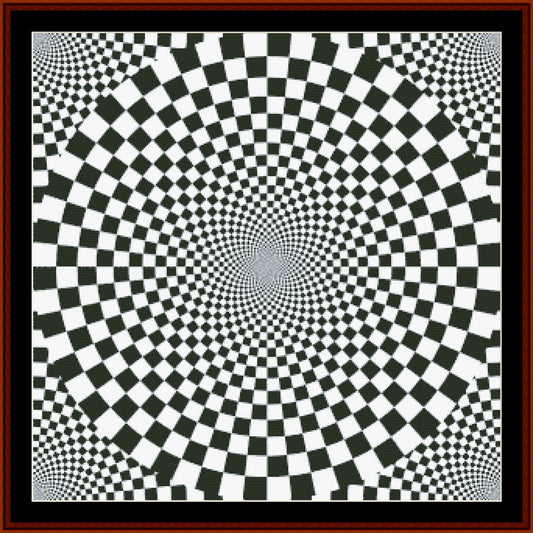 Abstract geometric checkered circle Counted Cross Stitch Pattern by Cross Stitch Collectibles
