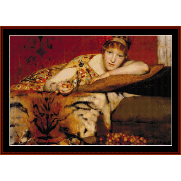 Counted Cross Stitch Pattern by Cross Stitch Collectibles featuring a woman in a decorative setting