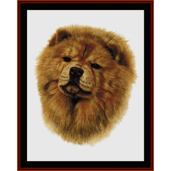 Counted Cross Stitch Pattern by Cross Stitch Collectibles depicting the head of a brown dog