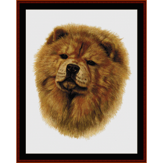 Counted Cross Stitch Pattern by Cross Stitch Collectibles depicting the head of a brown dog