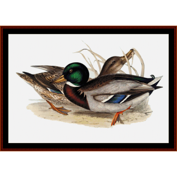 Counted Cross Stitch Pattern by Cross Stitch Collectibles depicting a duck and surrounding foliage