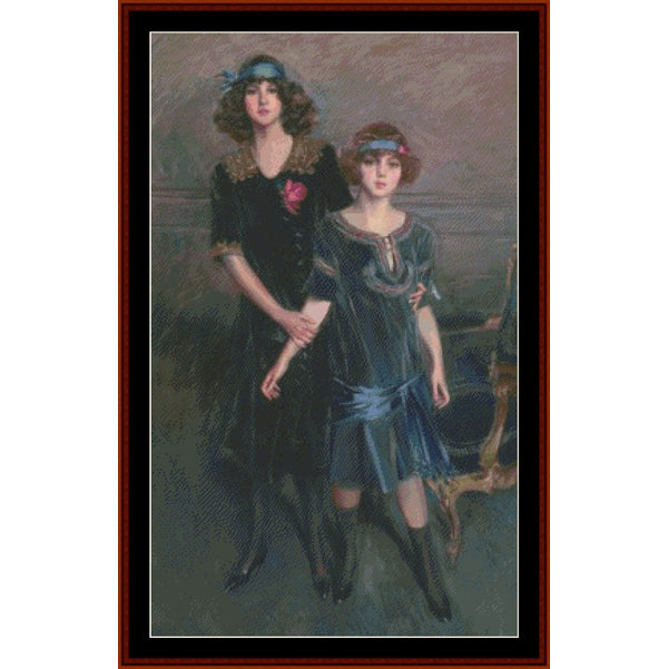 Counted Cross Stitch Pattern – Consuelo and Muriel Vanderbilt by Giovanni Boldini- Cross Stitch Collectibles
