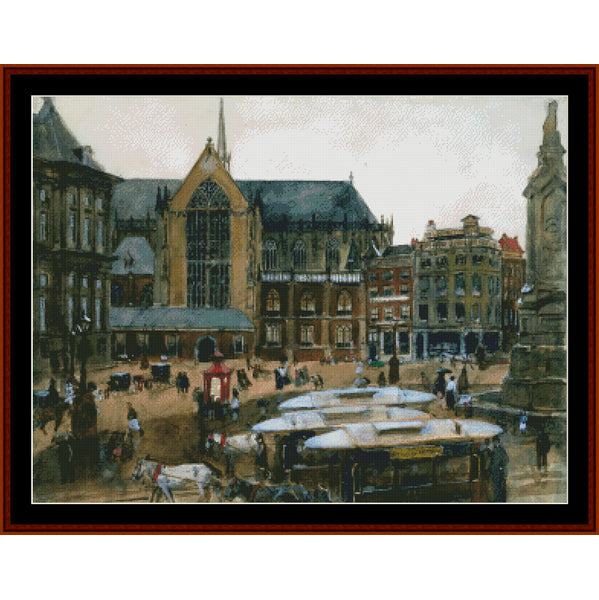 Counted Cross Stitch Pattern: Dam in Amsterdam - George H. Breitner