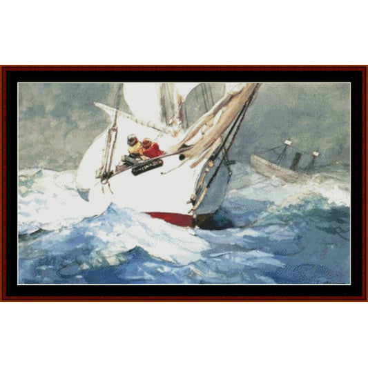 Counted Cross Stitch Pattern – Diamond Shoal by Winslow Homer - Cross Stitch Collectibles