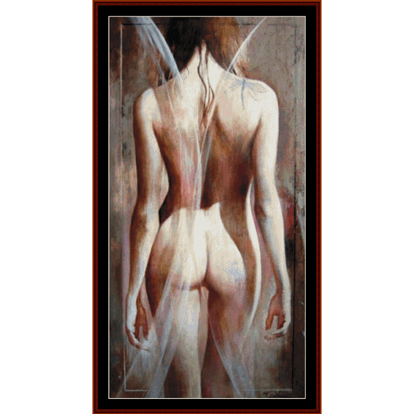 Counted Cross Stitch Pattern by Cross Stitch Collectibles  depicting a nude figure with dragonfly wings